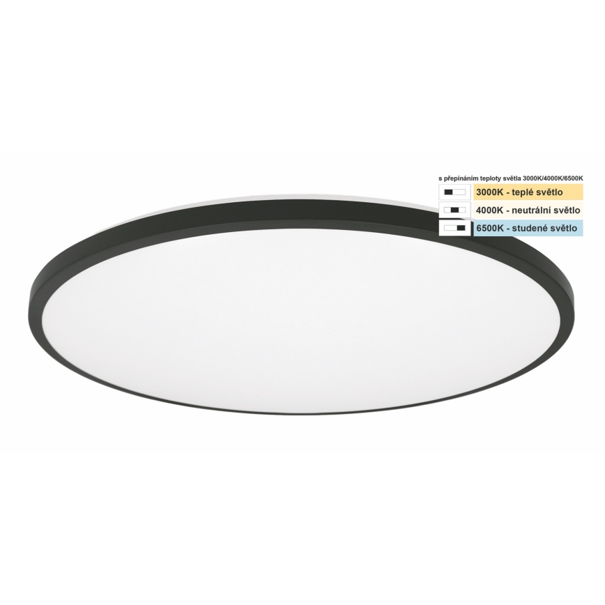 Top Light - LED Badkamer plafondlamp ONYX LED/24W/230V IP44 3000/4000/6500K diameter 39 cm zwart