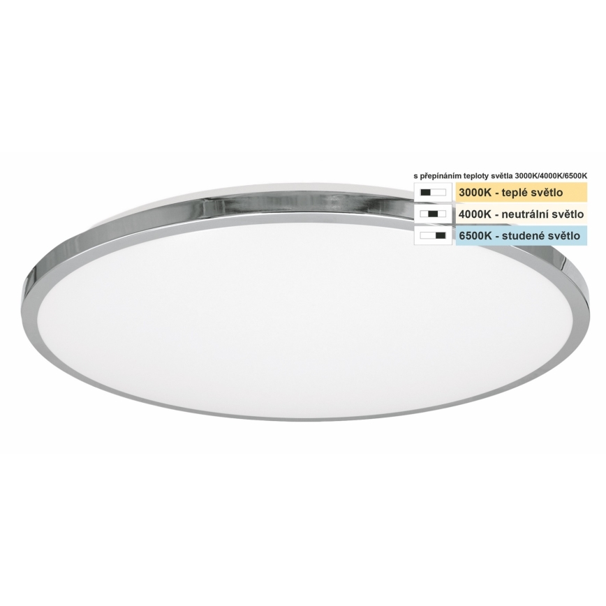 Top Light - LED Badkamer plafondlamp SILVER LED/18W/230V IP44 3000/4000/6500K diameter 34 cm glanzend chroom