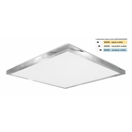 Top Light - LED Badkamer plafondlamp SILVER LED/24W/230V IP44 3000/4000/6500K 38x38 cm mat chroom