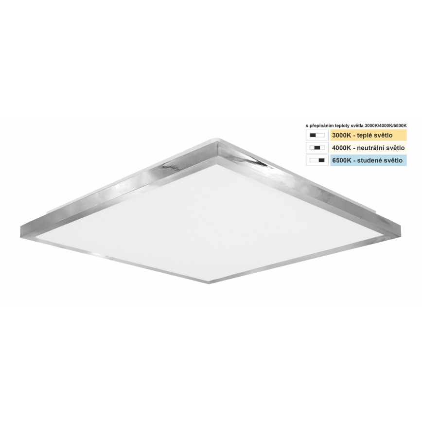 Top Light - LED Badkamer plafondlamp SILVER LED/24W/230V IP44 3000/4000/6500K 38x38 cm mat chroom