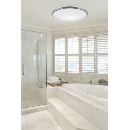 Top Light - LED Badkamer plafondlamp SILVER LED/24W/230V IP44 3000/4000/6500K diameter 39 cm glanzend chroom