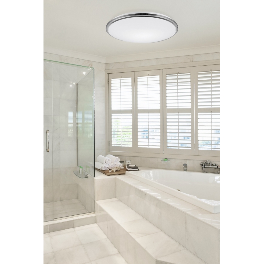 Top Light - LED Badkamer plafondlamp SILVER LED/24W/230V IP44 3000/4000/6500K diameter 39 cm glanzend chroom