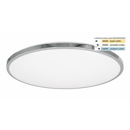 Top Light - LED Badkamer plafondlamp SILVER LED/24W/230V IP44 3000/4000/6500K diameter 39 cm glanzend chroom
