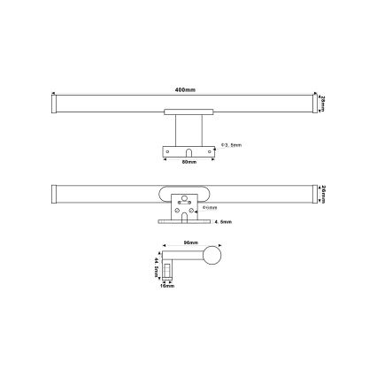 Top Light - LED Badkamer spiegelverlichting OREGON LED/7W/230V 40 cm IP44