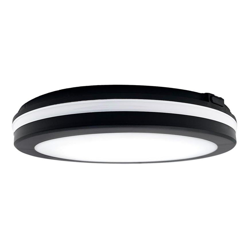 Top Light - LED Badkamerlamp COMET LED/24W/230V 3000/4000/6500K IP54 diameter 30 cm zwart