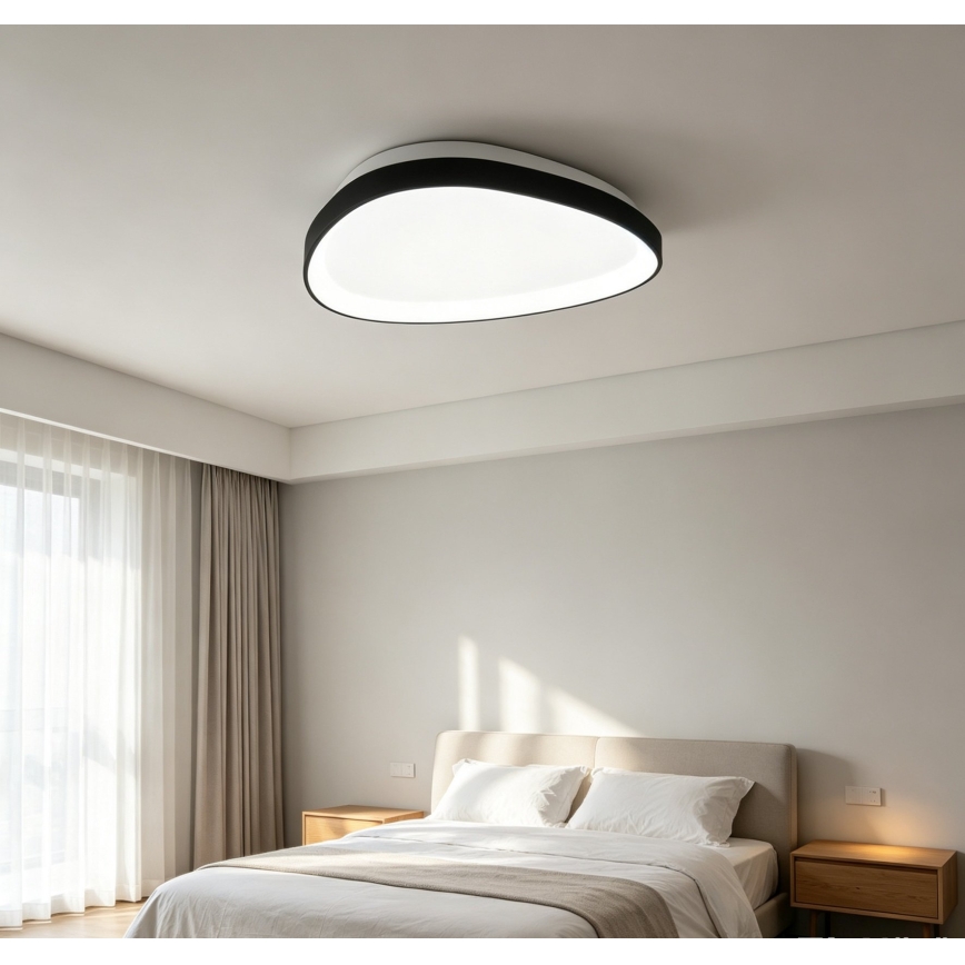 Top Light - Dimbare LED-plafondlamp ECLIPSE LED/55W/230V 3000-6500K ø 60 cm zwart + afstandsbediening