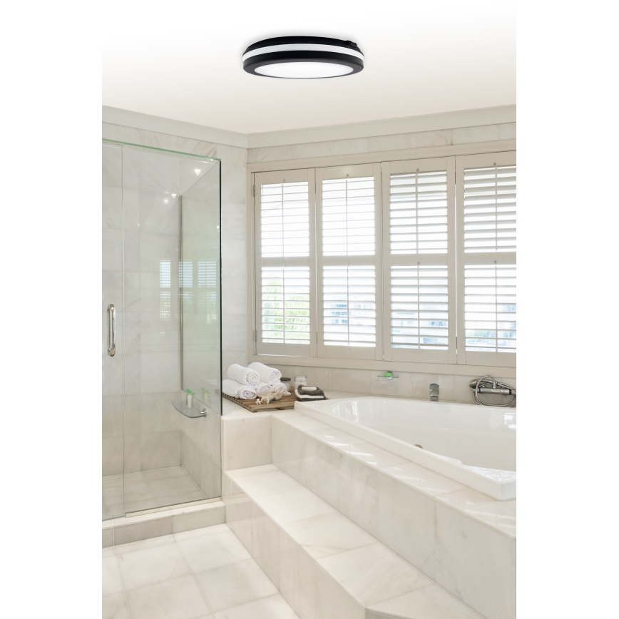 Top Light - Plafonnier LED pour salle de bains COMET LED/40W/230V 3000/4000/6500K IP54 noir Ø 40 cm