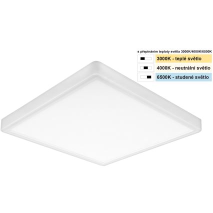 Top Light - LED Plafondlamp REVIT LED/24W/230V 3000/4000/6500K 30x30 cm wit