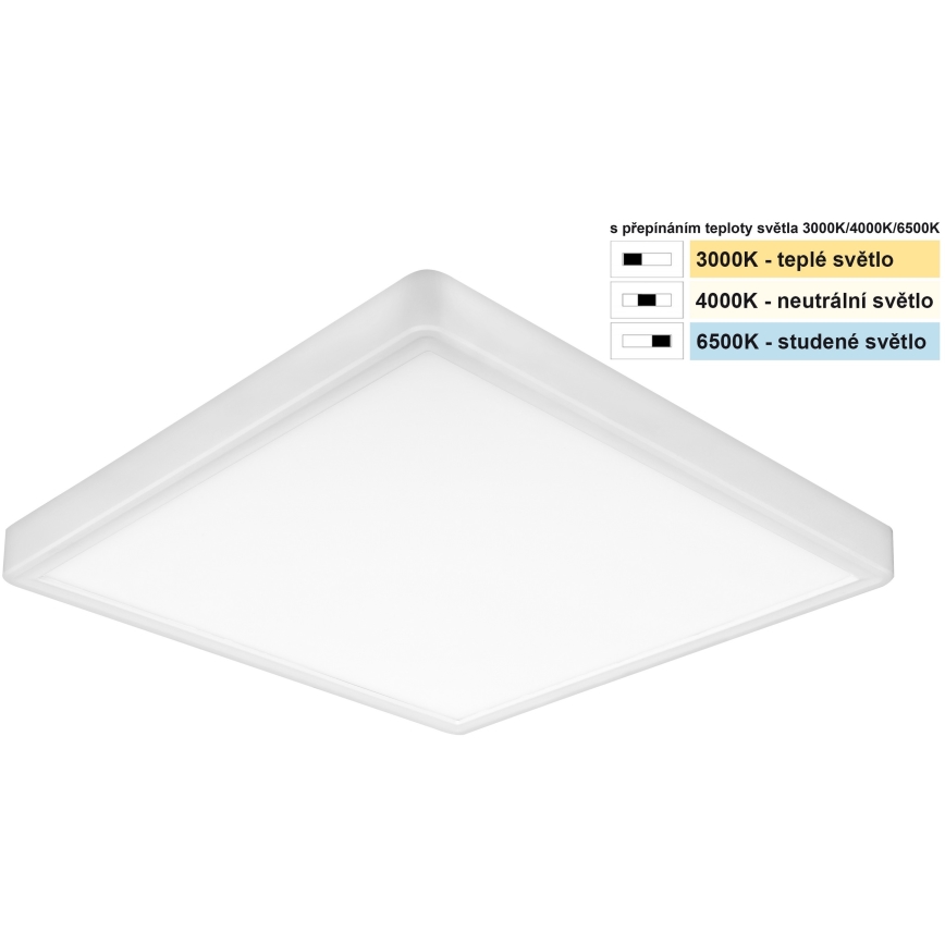 Top Light - LED Plafondlamp REVIT LED/24W/230V 3000/4000/6500K 30x30 cm wit