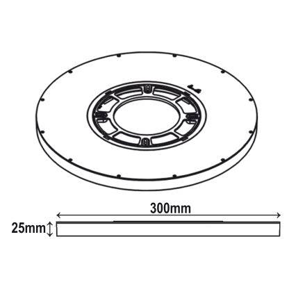 Top Light - LED Plafondlamp REVIT LED/24W/230V 3000/4000/6500K diameter 30 cm wit