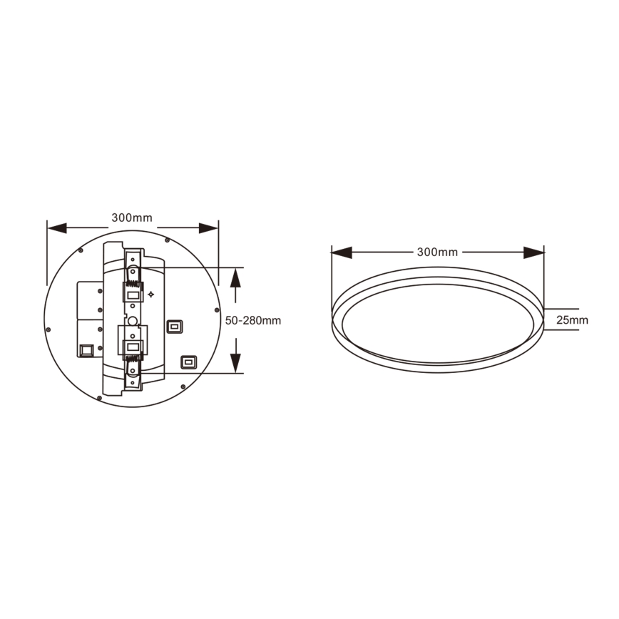 Top Light - REVIT LED plafondlamp met bewegingssensor, 12/18/24 W, 230 V, 3000/4000/6500 K, Ø 30 cm, wit