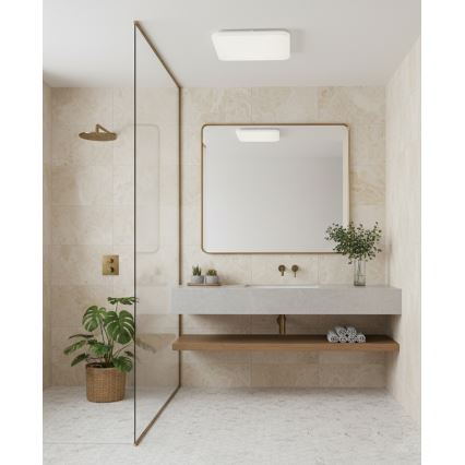 Top Light - LED plafondlamp voor badkamer DUNAJ LED/18W/230V 3000/4000/6500K IP44 27,5x27,5 cm wit