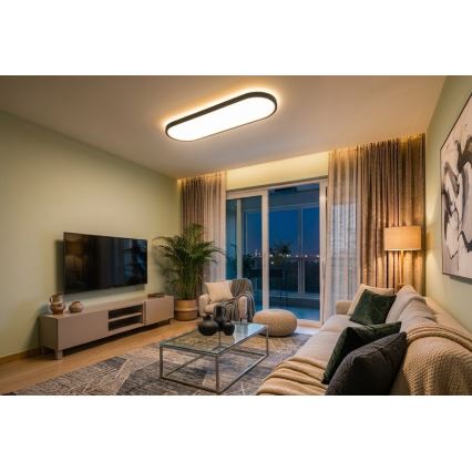 Top Light - LED dimmable luminaire de plafond à montage en surface/suspension OVAL LED/36W/230V 3000-6500K noir + télécommande