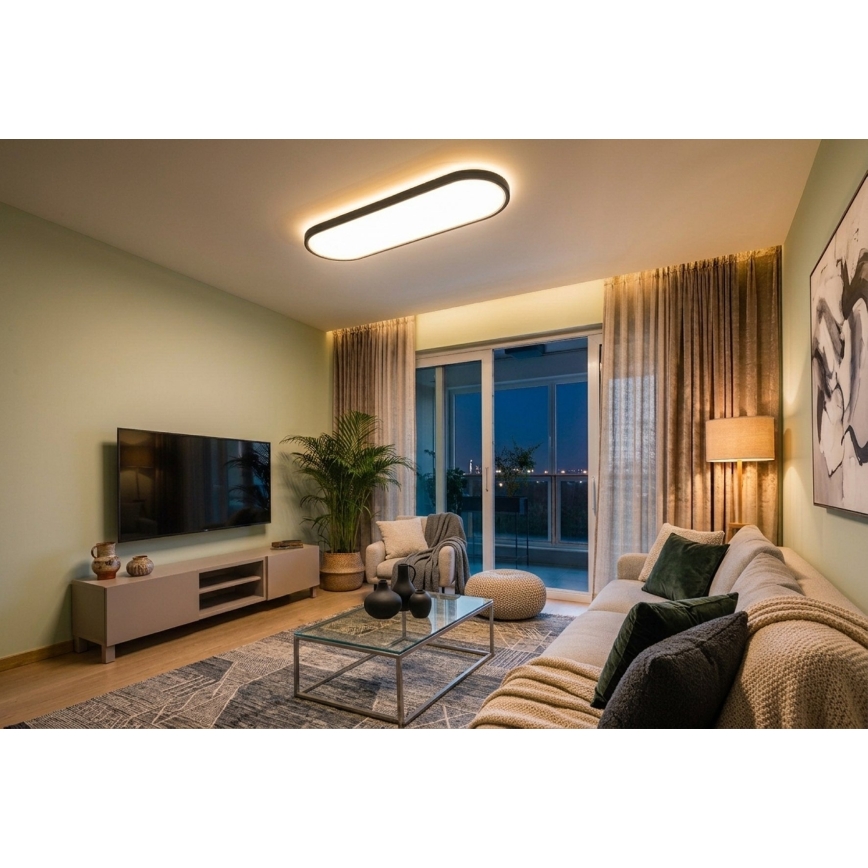 Top Light - LED dimmable luminaire de plafond à montage en surface/suspension OVAL LED/36W/230V 3000-6500K noir + télécommande