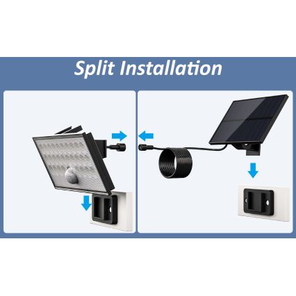 Top Light - LED Solar wand Schijnwerper met sensor HELEON VARIO LED/8W/3,7V IP65 4000K 2200 mAh + afstandsbediening