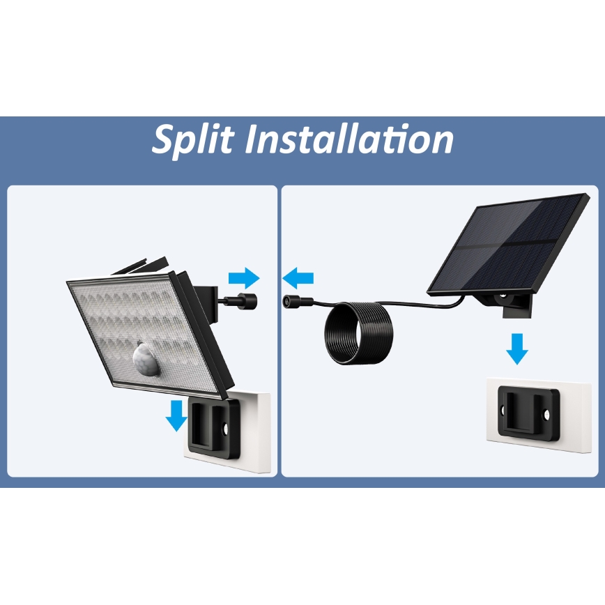 Top Light - LED Solar wand Schijnwerper met sensor HELEON VARIO LED/8W/3,7V IP65 4000K 2200 mAh + afstandsbediening