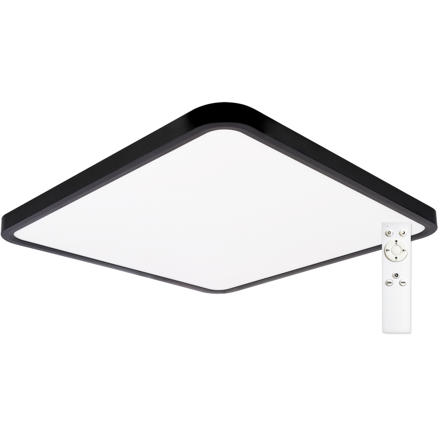 Top Light - Plafonnier à intensité variable REVIT LED/50W/230V 3000-6500K 50x50 cm noir + télécommande