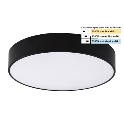Top Light - Plafonnier salle de bain PETAL LED/24W/230V IP44 3000/4000/6500K d. 35 cm noir