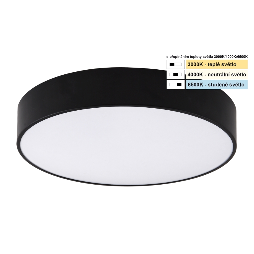 Top Light - Plafonnier salle de bain PETAL LED/24W/230V IP44 3000/4000/6500K d. 35 cm noir