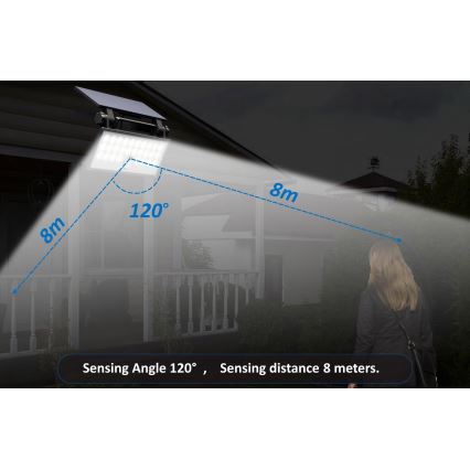 Le luminaire - Projecteur mural solaire avec détecteur HELEON PRO LED/8W/3,7V IP65 4000K 2600 mAh