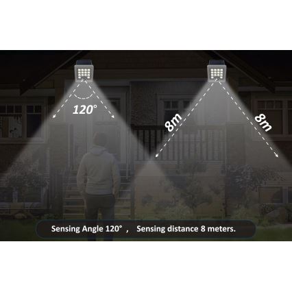 Top Light - Projecteur mural solaire avec détecteur HELEON S LED/5W/3,7V IP65 4000K 1800 mAh