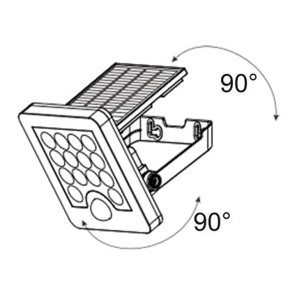 Top Light - Projecteur mural solaire avec détecteur HELEON S LED/5W/3,7V IP65 4000K 1800 mAh