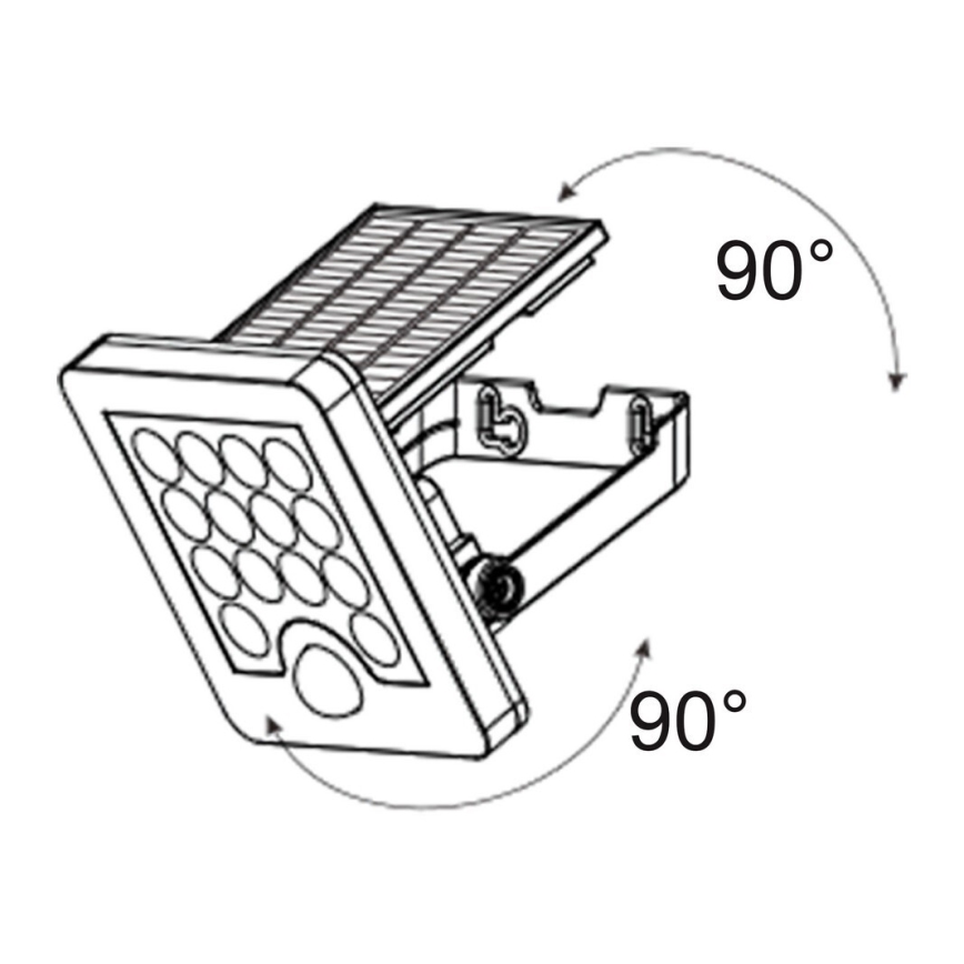 Top Light - Projecteur mural solaire avec détecteur HELEON S LED/5W/3,7V IP65 4000K 1800 mAh