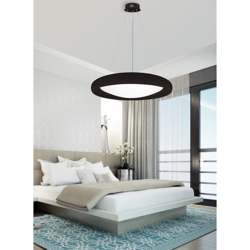 Top Light - Suspension filaire à intensité variable SALERNO LED/60W/230V 3000-6500K d. 60 cm noir + télécommande