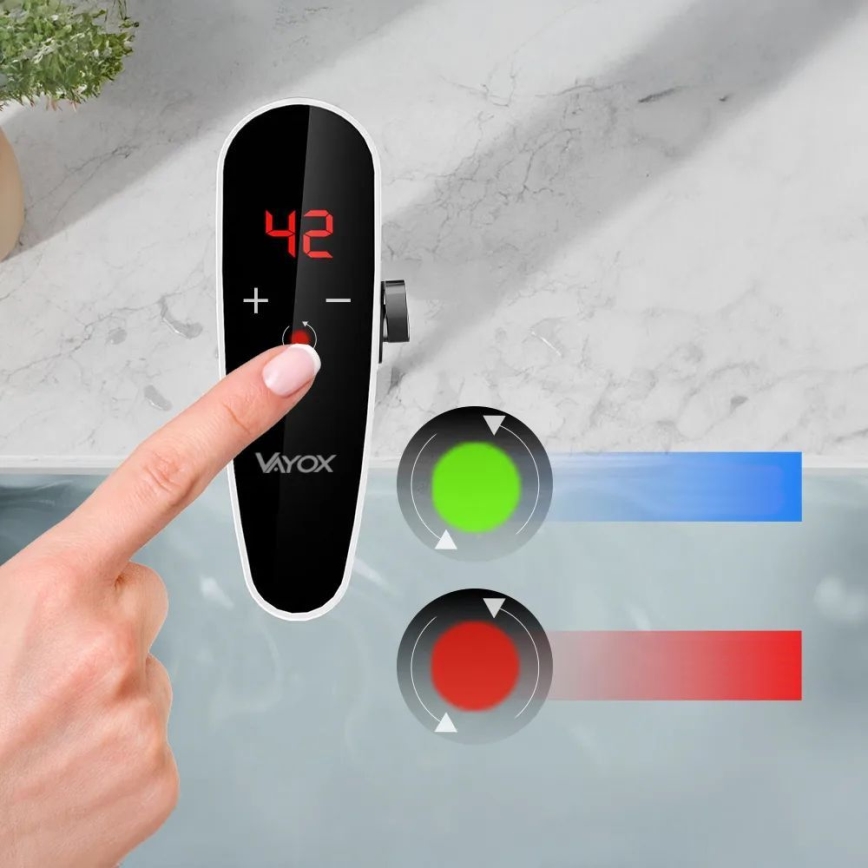 Touchdoorstroomverwarmer met sensor en LED-display 3000W/230V IPX4 wit