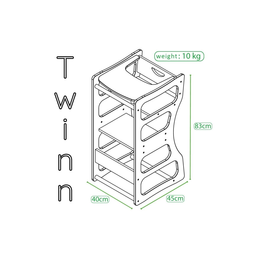 Tour d'apprentissage TWINN 83x45 cm marron