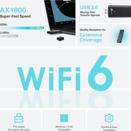 TP-Link - Adaptateur USB sans fil double bande Wi-Fi 6 Archer TX20U