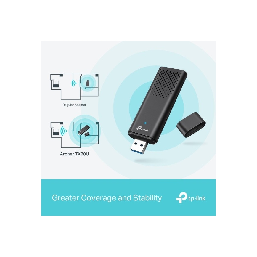 TP-Link - Adaptateur USB sans fil double bande Wi-Fi 6 Archer TX20U