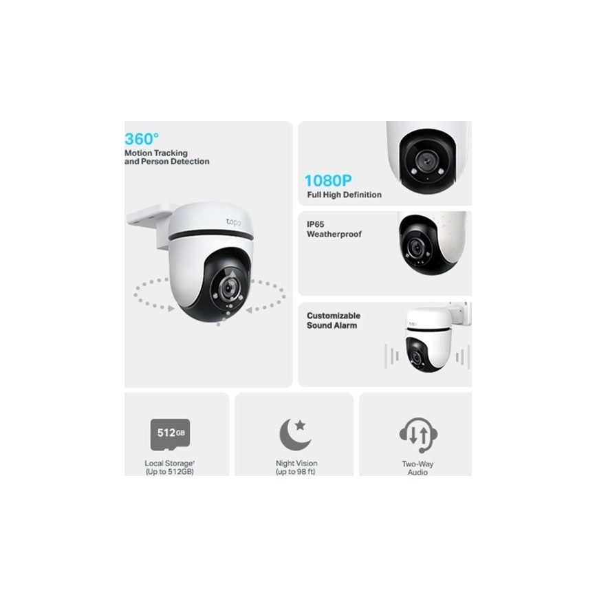 TP-Link - Buitencamera IP65 Wi-Fi