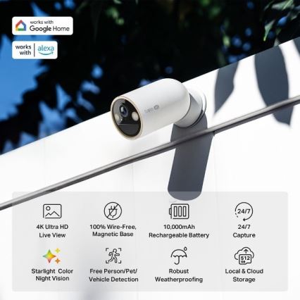 TP-Link - Caméra extérieure avec capteur, batterie 10 000 mAh, IP66, Wi‑Fi
