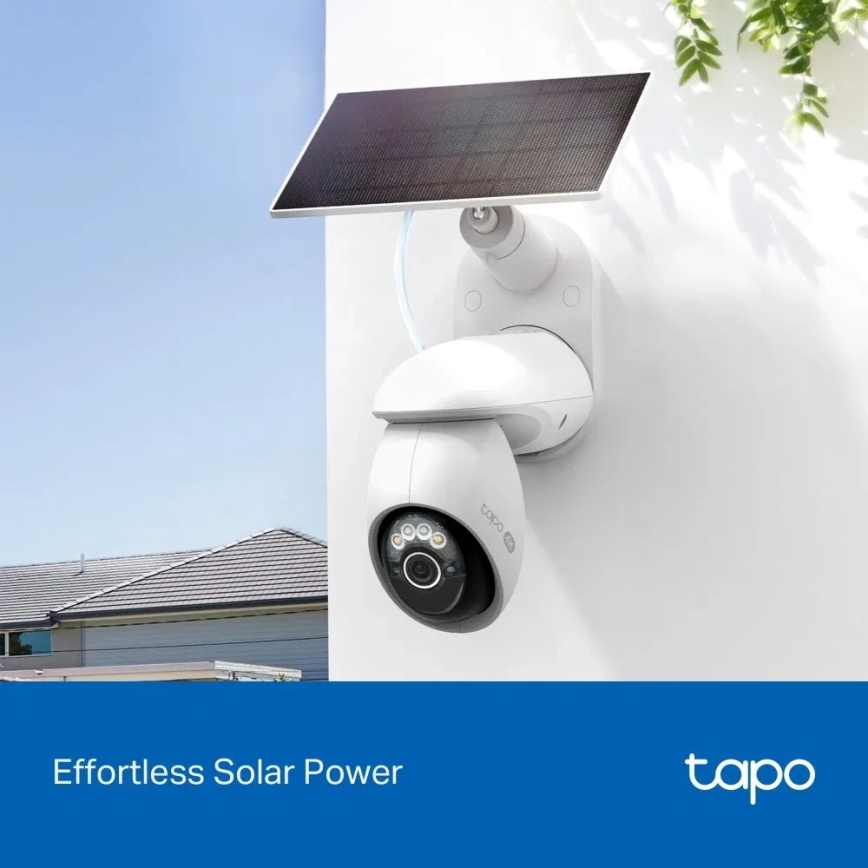 TP-Link - Caméra solaire d'extérieur avec capteur, IP65, Wi‑Fi