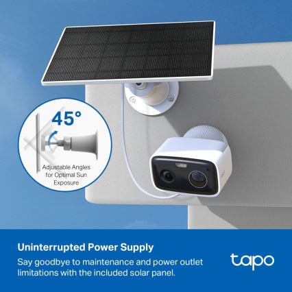 TP-Link - Caméra solaire intelligente 5200 mAh 5V IP65 Wi-Fi