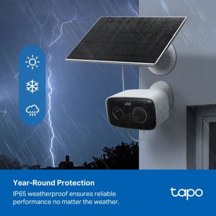 TP-Link - Caméra solaire intelligente 5200 mAh 5V IP65 Wi-Fi