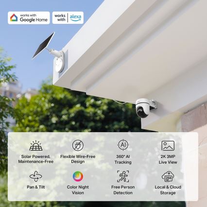 TP-Link - Caméra solaire intelligente 5V IP65 Wi‑Fi