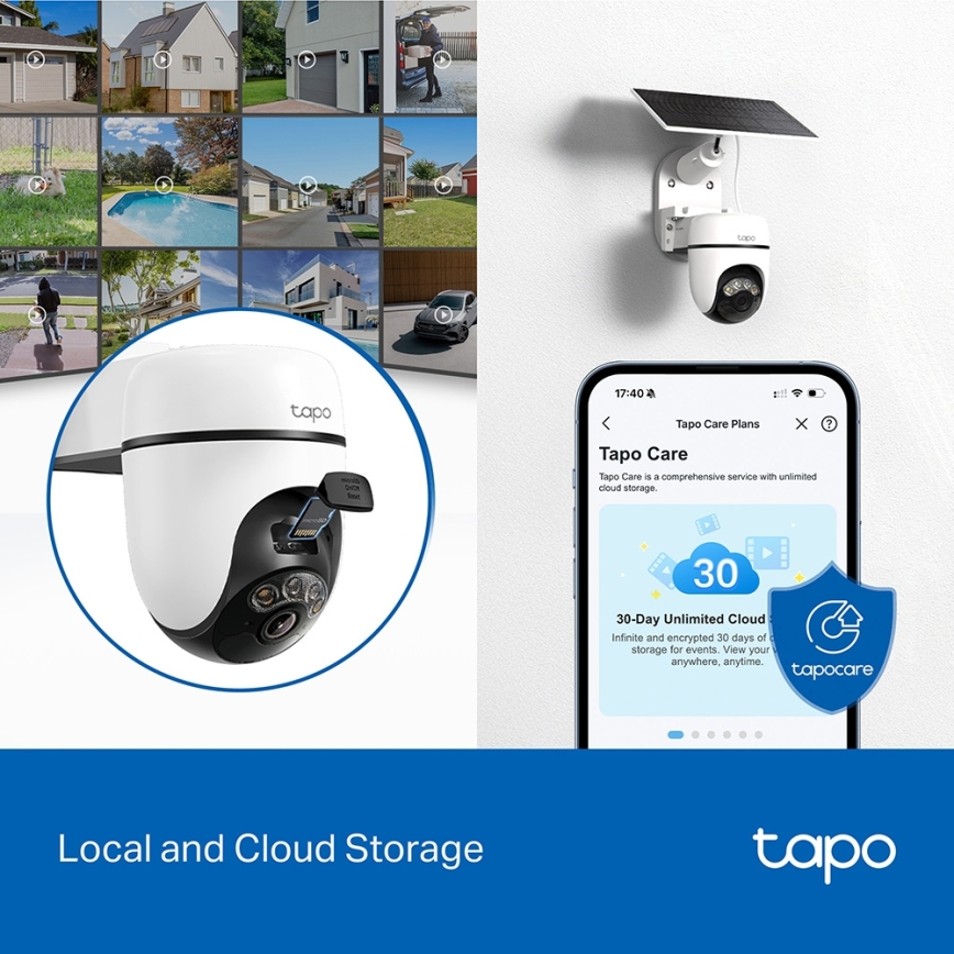 TP-Link - Caméra solaire intelligente 5V IP65 Wi‑Fi