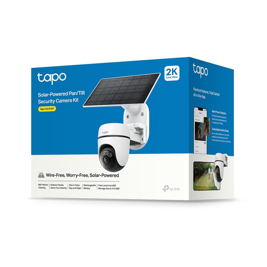 TP-Link - Caméra solaire intelligente 5V IP65 Wi‑Fi