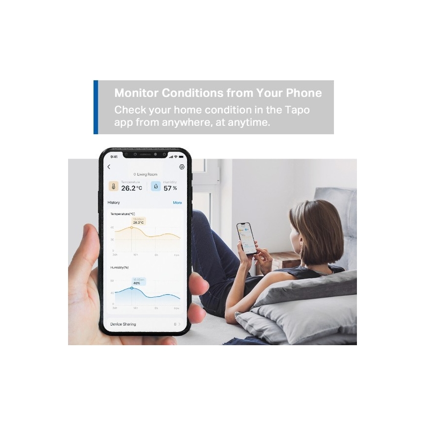TP-Link - Capteur intelligent de température et d'humidité 1xCR2450