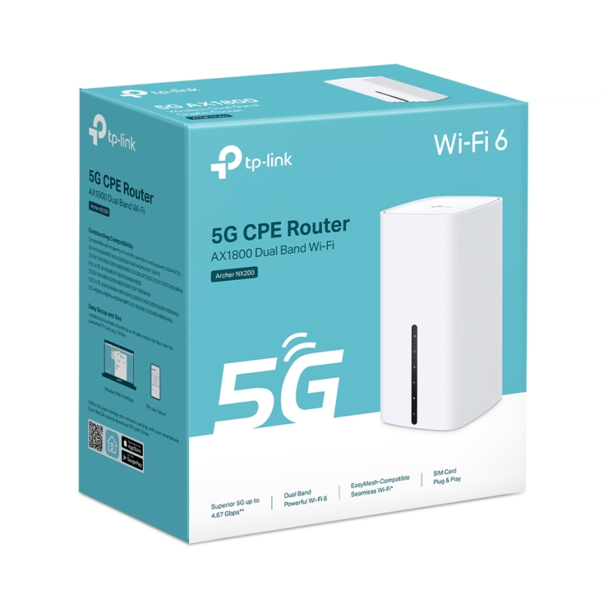 TP-Link - Draadloze dualband gigabit 5G-router Archer NX200 Wi‑Fi