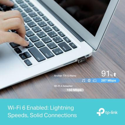 TP-Link - Draadloze Wi-Fi 6 USB-nano-adapter Archer TX1U Nano