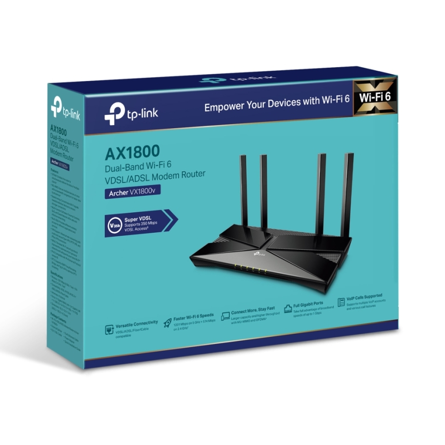 TP-Link - Dualband VDSL/ADSL-modemrouter met Wi‑Fi 6