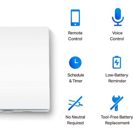 TP-Link - Interrupteur d'éclairage connecté 2xAAA Wi-Fi