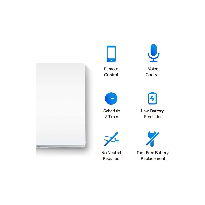 TP-Link - Interrupteur d'éclairage connecté 2xAAA Wi-Fi