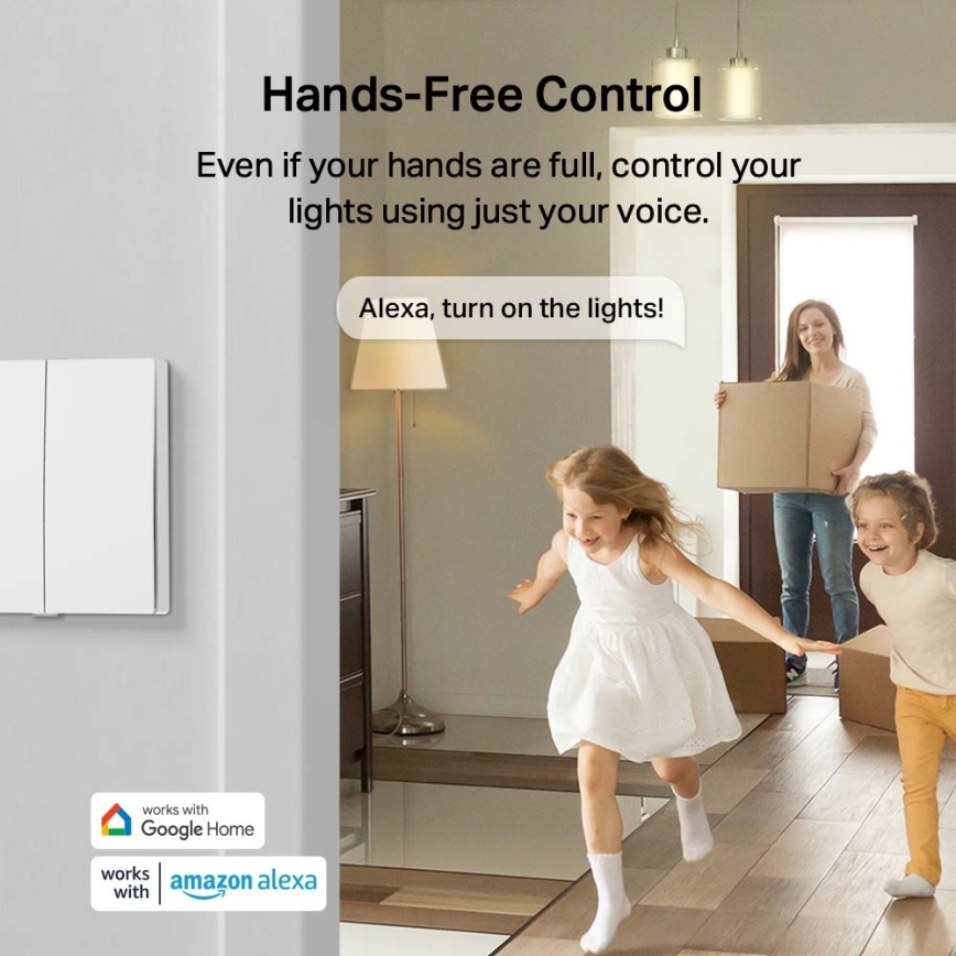 TP-Link - Interrupteur d'éclairage intelligent à deux boutons (2x AAA)