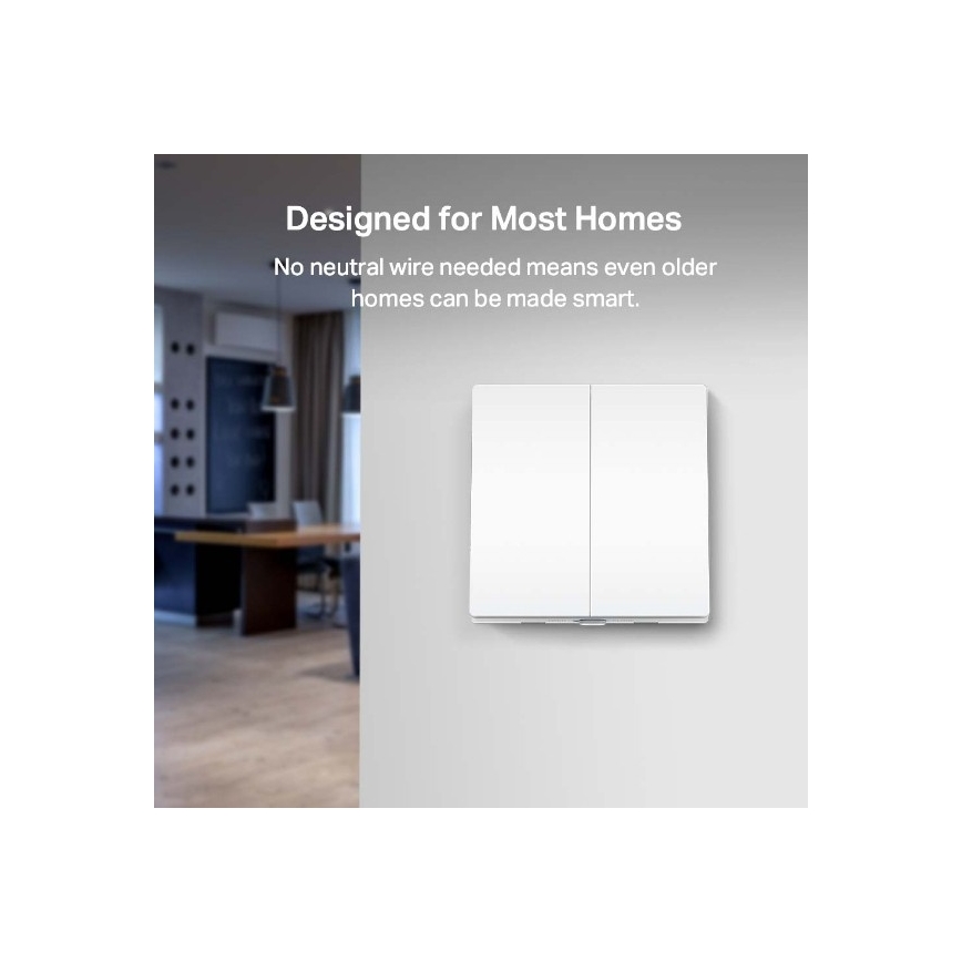 TP-Link - Interrupteur d'éclairage intelligent à deux boutons (2x AAA)