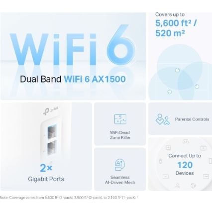 TP-Link - Kit 3x système Wi‑Fi 6 maillé pour toute la maison
