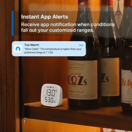 TP-Link - Moniteur intelligent pour la mesure de la température et de l'humidité, alimenté par 2 piles AAA